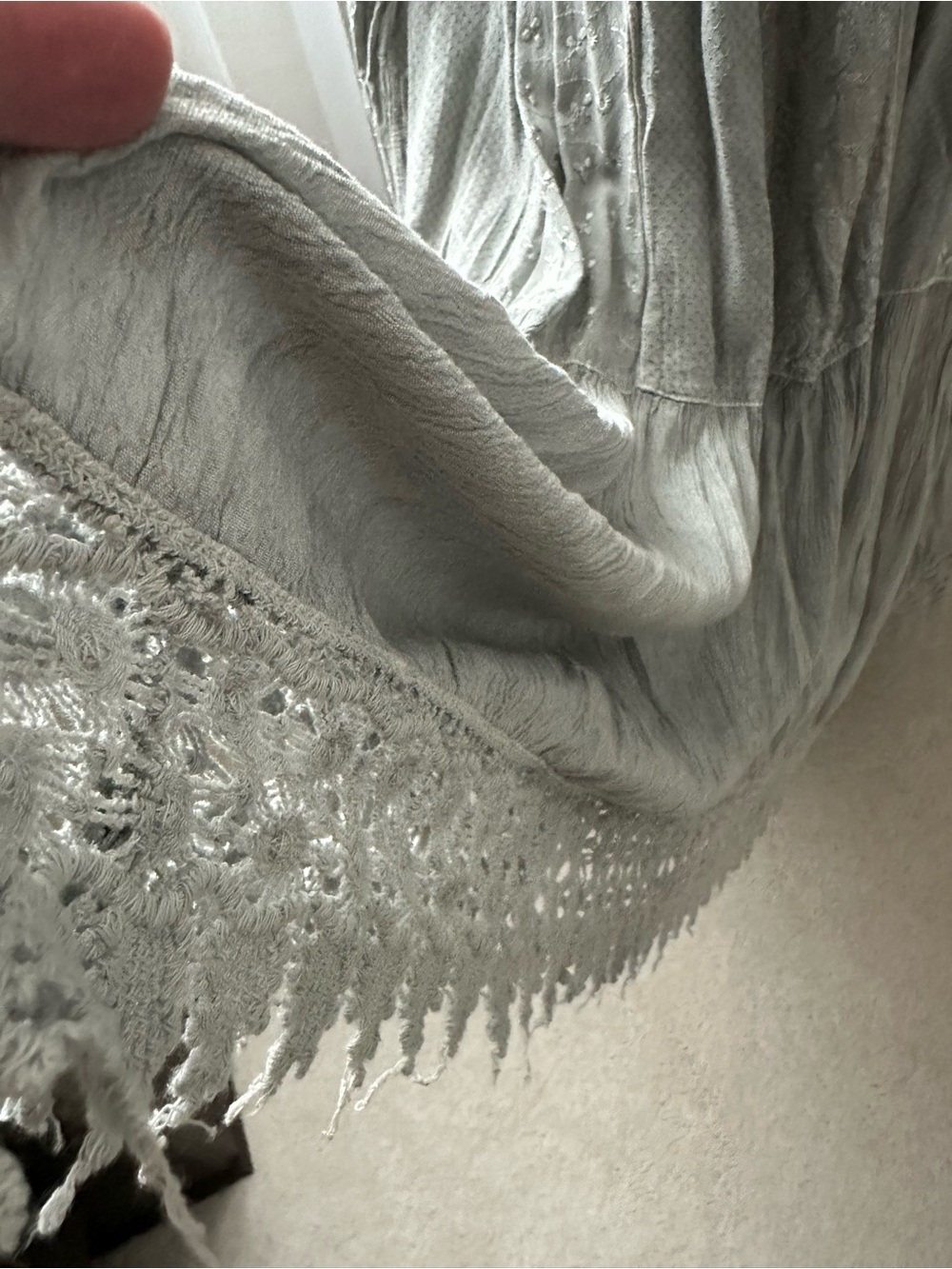 Young Threads Smocked Square-Neck Maxi Dress in Light Gray - Picture 4 of 7